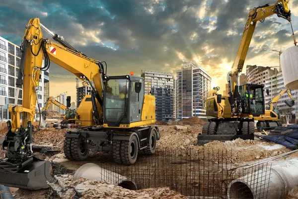 Excavator used in Construction area