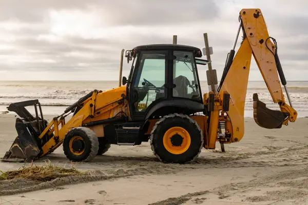 backhoe loader used in Construction field